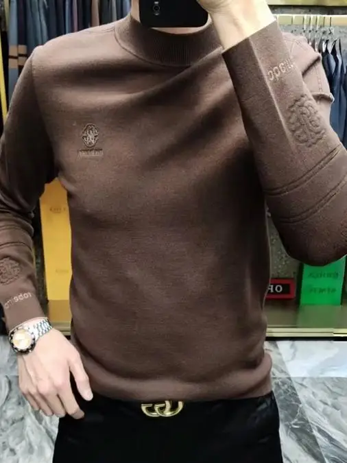 

Новинка: Мужской вязаный свитер с круглым вырезом, удобный, повседневный, универсальный, модный, осенне-зимний, городской стиль, длинный рукав