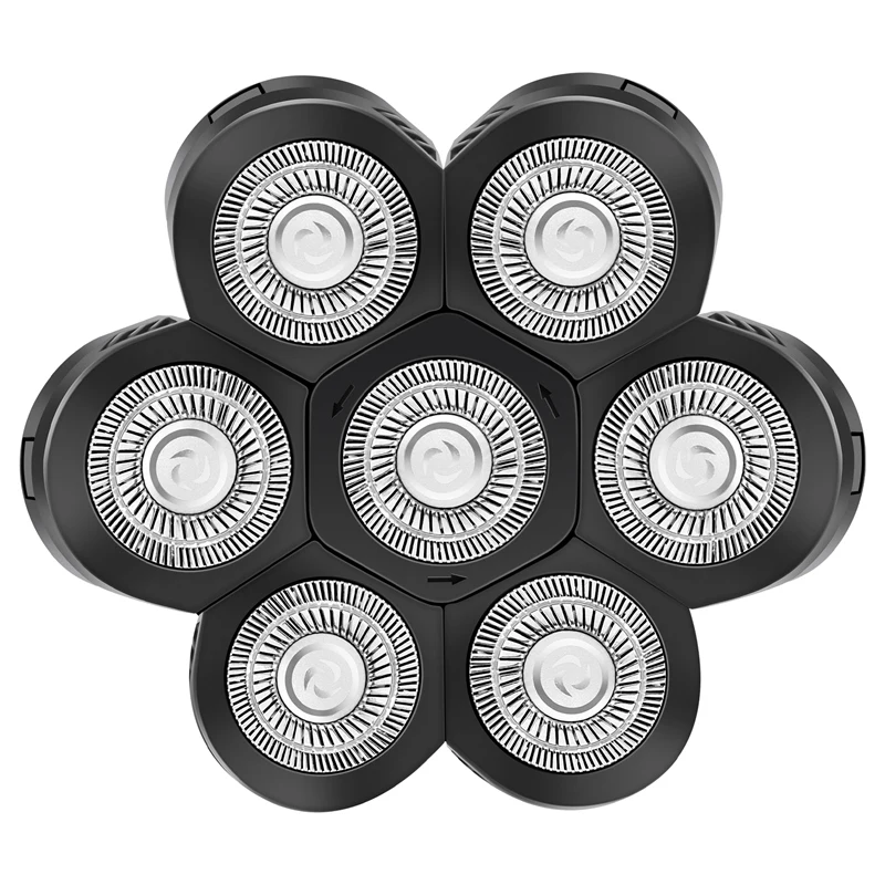 

shaving head7D Electric Shaver Replacement Heads 7 Heads Shaver Bald Shaver Beard Electric Shaver for Men( Color)