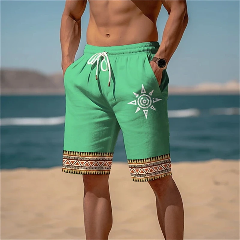 Men\'s 3D Printed Beach Shorts Men\'s Summer Classic Pattern  Vintage Short Pants Trendy Casual Street Shorts For Men Kids Clothes