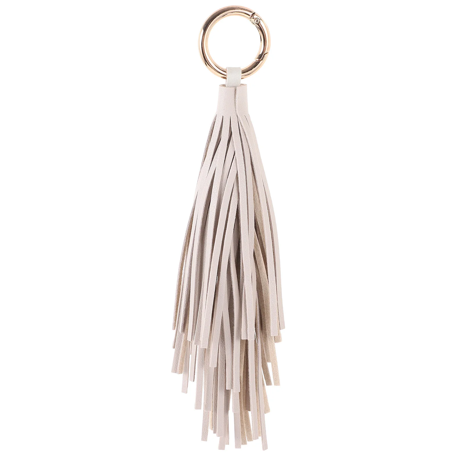 Locket Tassel Key Purse Keychain for Women Ornament Bag Backpack White Decorative