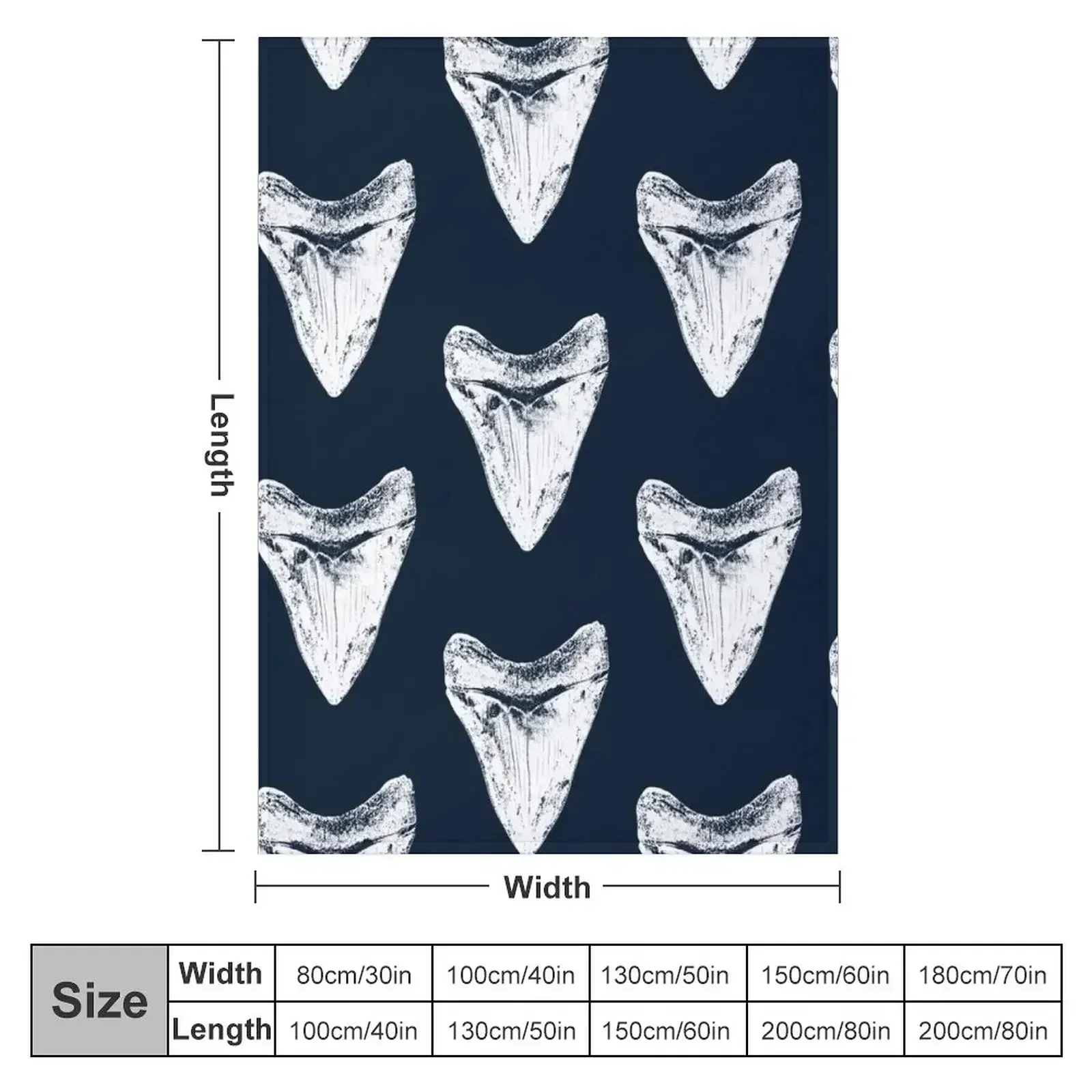 Megalodon Shark Tooth Throw Blanket Luxury Throw Hairys Thermals For Travel Bed Multi-Purpose Retros Blankets