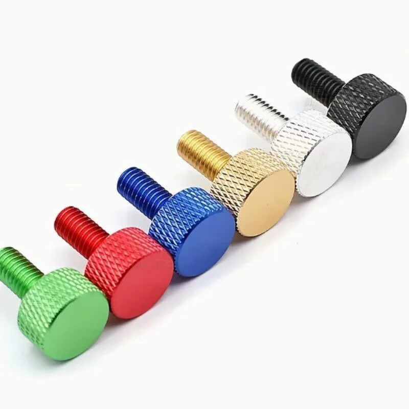 1pcs Aluminum Alloy Colorful Knurled Hand Screws M6 M6X12 Computer Cabinet Adjustment Screws without Tools Thumb Screws