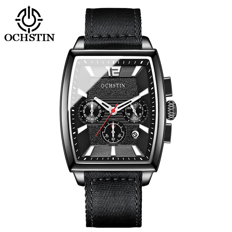 

OCHSTIN Brand Watch Mens Leather Sports Wristwatches Male Military Quartz Chronograph Fashion Date Waterproof Clock Reloj Hombre