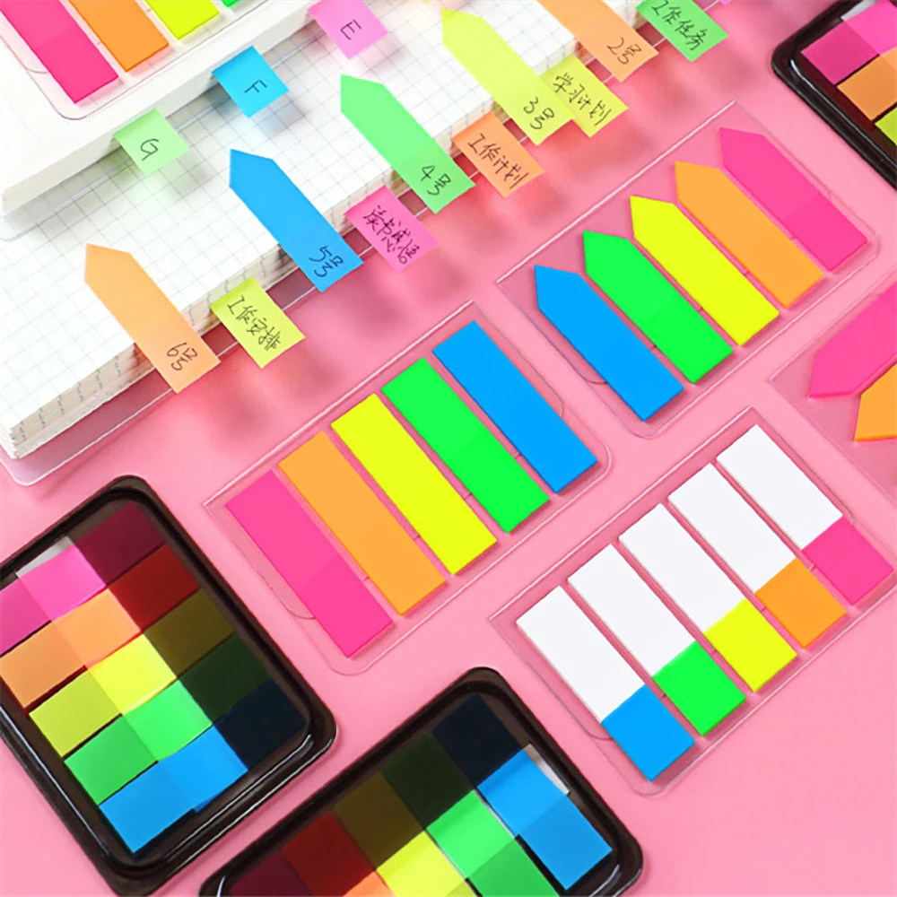 Fluorescent Color N times Sticky Memo Pads Bookmark Stickers Sticky Notes Office School Supplies Note Stickers