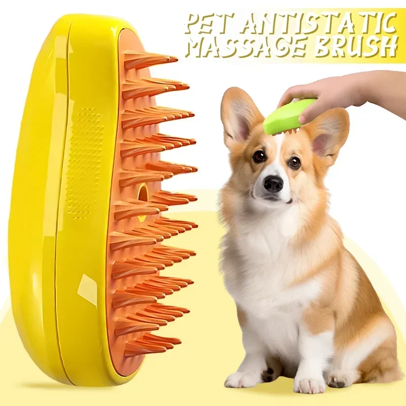 

Cat Dog Grooming Comb with Electric Spray USB Charging Cat Comb Floating Hair Removal Combs Pet Bath Brush Grooming Care