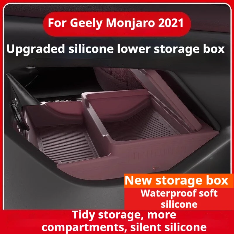 For Geely Monjaro 2021 Center Console Lower Storage Box Armrest Organizer Car Interior Accessories