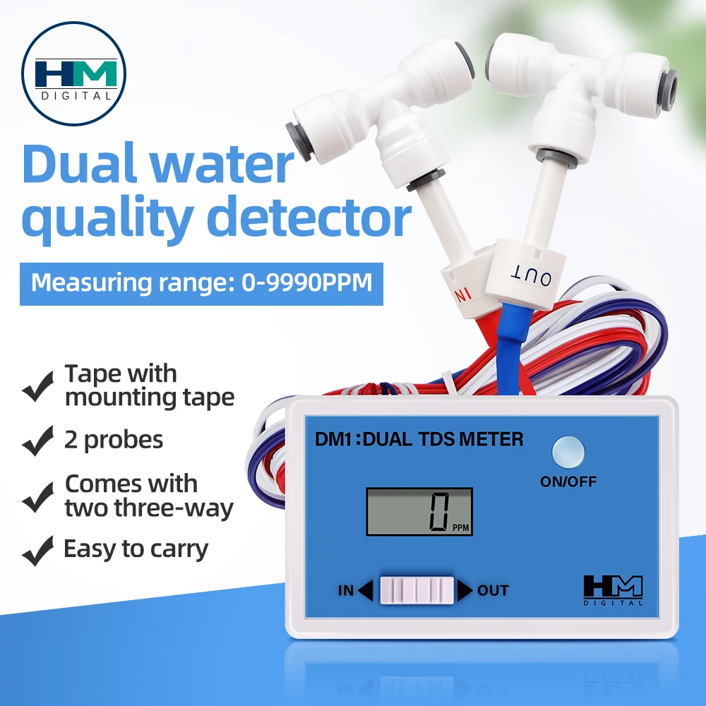 EC TDS Meter Water Quality Tester Dual Probe Total Dissolved Solids Monitor For Drinking Water Fish Tank Aquarium Swimming Pool