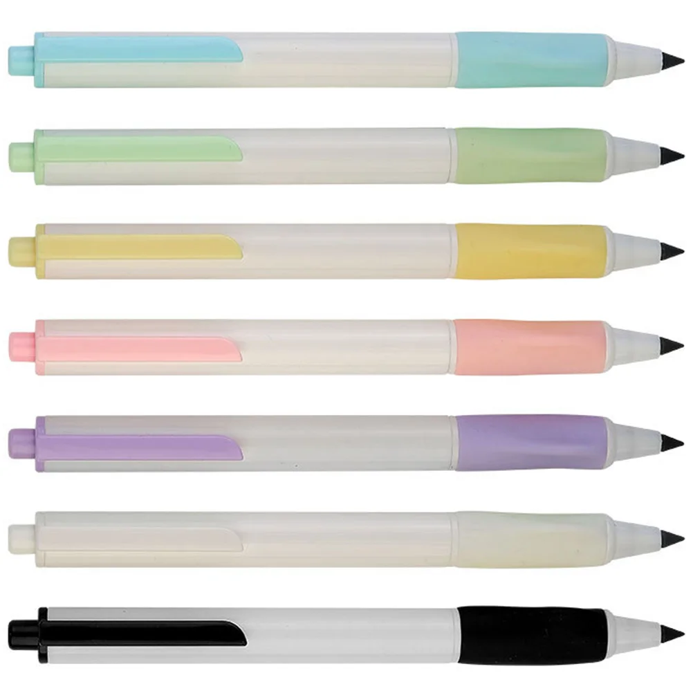 

7 Pcs Everlasting Inkless Pencil Mechanical Replaceable Colorful Reusable Student