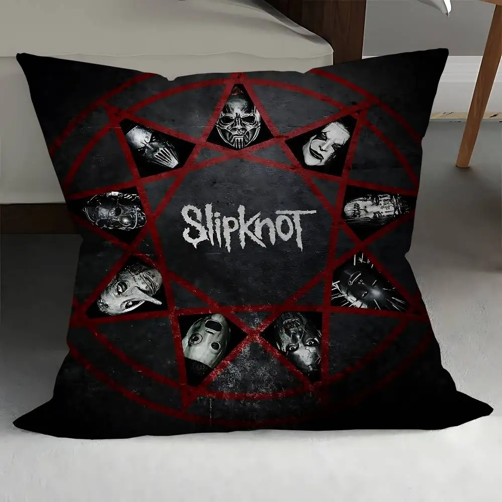 روك باند S-Slipknot شعار غطاء الوسادة بوصة مزرعة ديكور المنزل رمي وسادة تغطي لزينة الأريكة #5