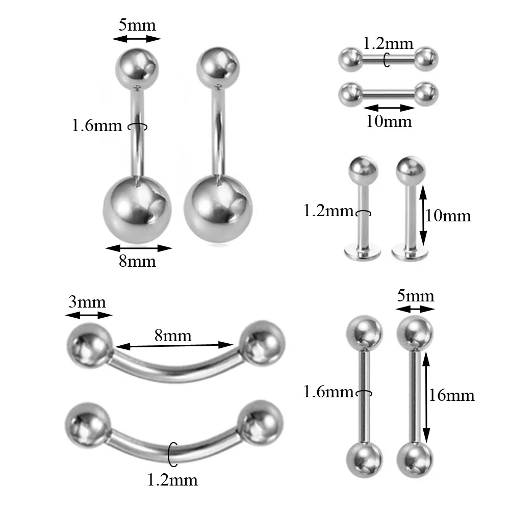 1 Set Steel Disposable Convenient Body Jewelry Piercing Gun Unit Navel Nipple Tongue Bar Ring Labret Piercer Kit Piercing Tool