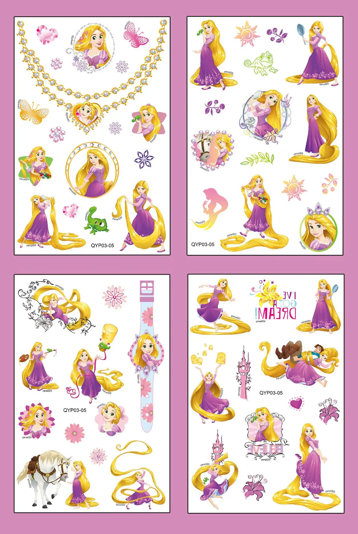 4 Teile/satz Disney Prinzessin Sofia Stich Tattoo Aufkleber Einhorn Gefrorene Autos Cartoon Tattoo Aufkleber Für Geburtstag Geschenk – Detail 5