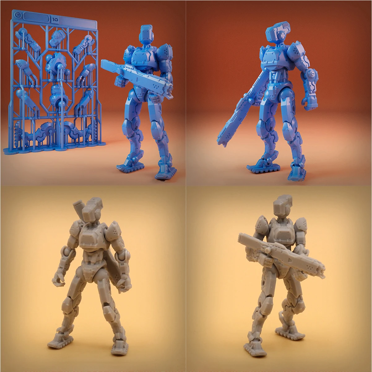 1/35 Modellbausatz, unbemalte, selbst zusammenzubauende Resin-Miniaturfiguren, Sci-Fi-Weltraum-Kampftrupp, Diorama-Szene – Detail 8