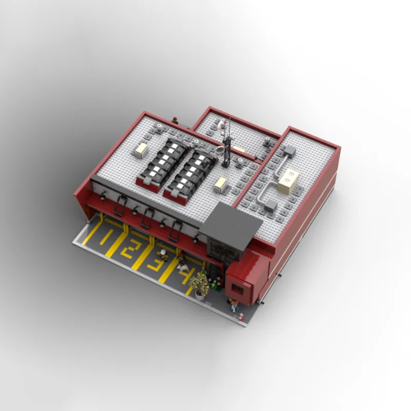 シティストリートビューモデル Moc ビルディングレンガモジュラー消防署テクノロジーブロック車のギフトクリスマスおもちゃ DIY セットアセンブリ