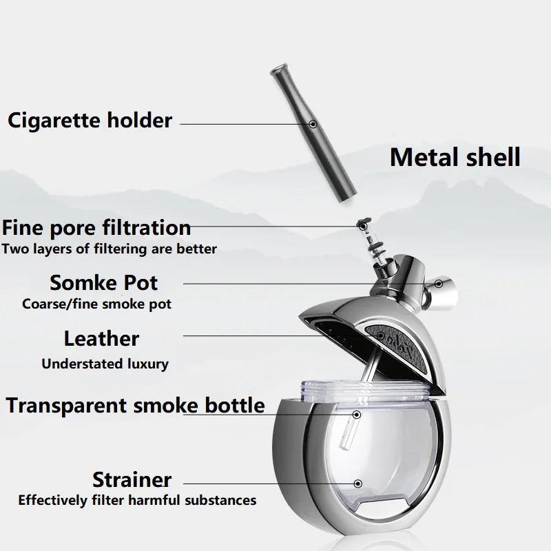 EVIL SMOKING Upscale Double Filtered Water Pipe Табак Для Кальяна Cachimbo Fumo Erva Mini Smoking Grass Smoke Shisha Kettle