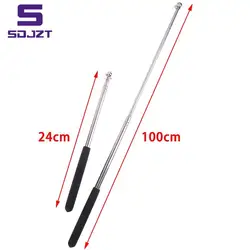 1 Stuks Zwart Rekbaar Pointer Touch Whiteboard Pen Vilt Hoofd Rvs Telescopische Staaf Leraar Pointer 1 Meter