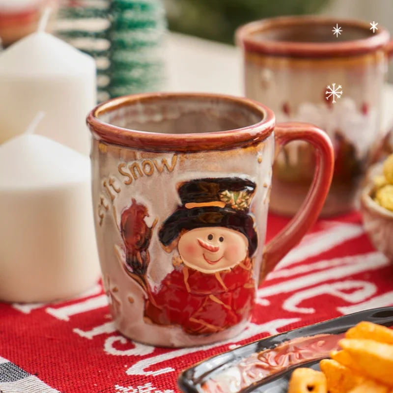 Tazza di pupazzo di neve tazza di ceramica creativa di grande capacità tazze da caffè adorabili uomini e donne compleanno regalo di natale tazza da