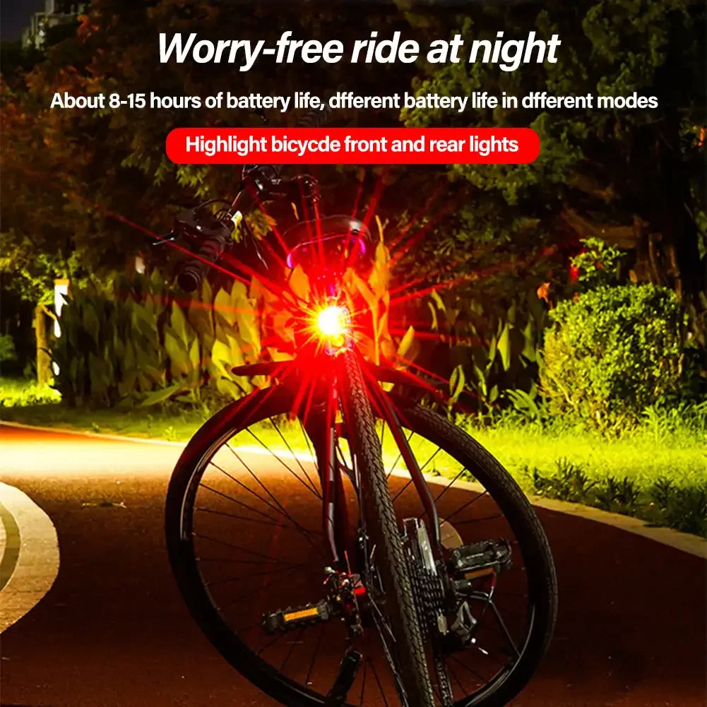 Luz trasera de aleación de aluminio para bicicleta, faro LED de advertencia para montar por la noche, accesorios para bicicleta de montaña