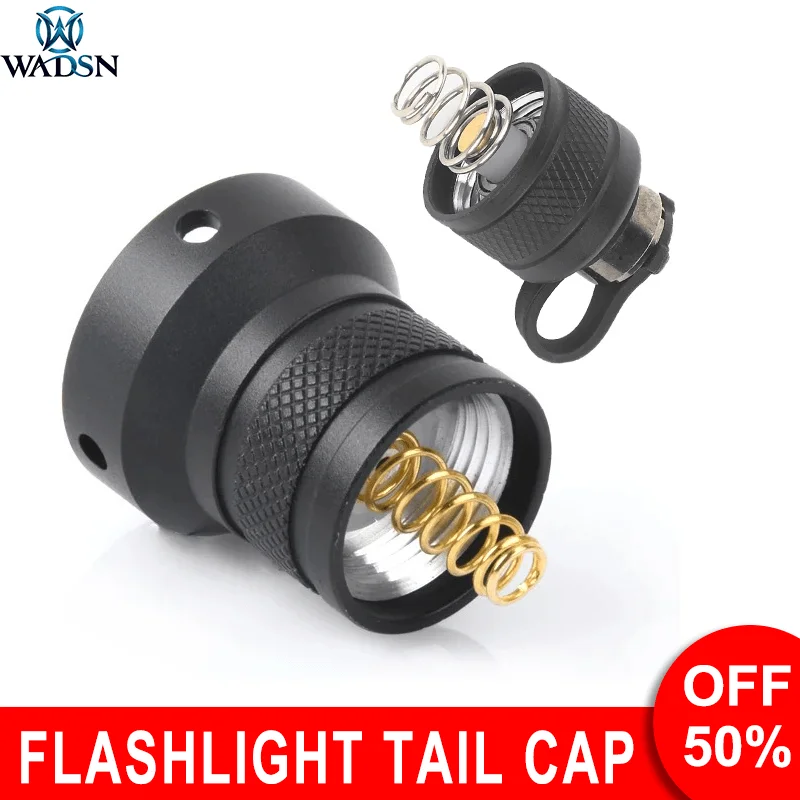 

WADSN Metal M300 M600 Tacitcal Flashlight Pressure Switch End Cap For Constant on Tail Cover Airsoft Scout Light Accessiores