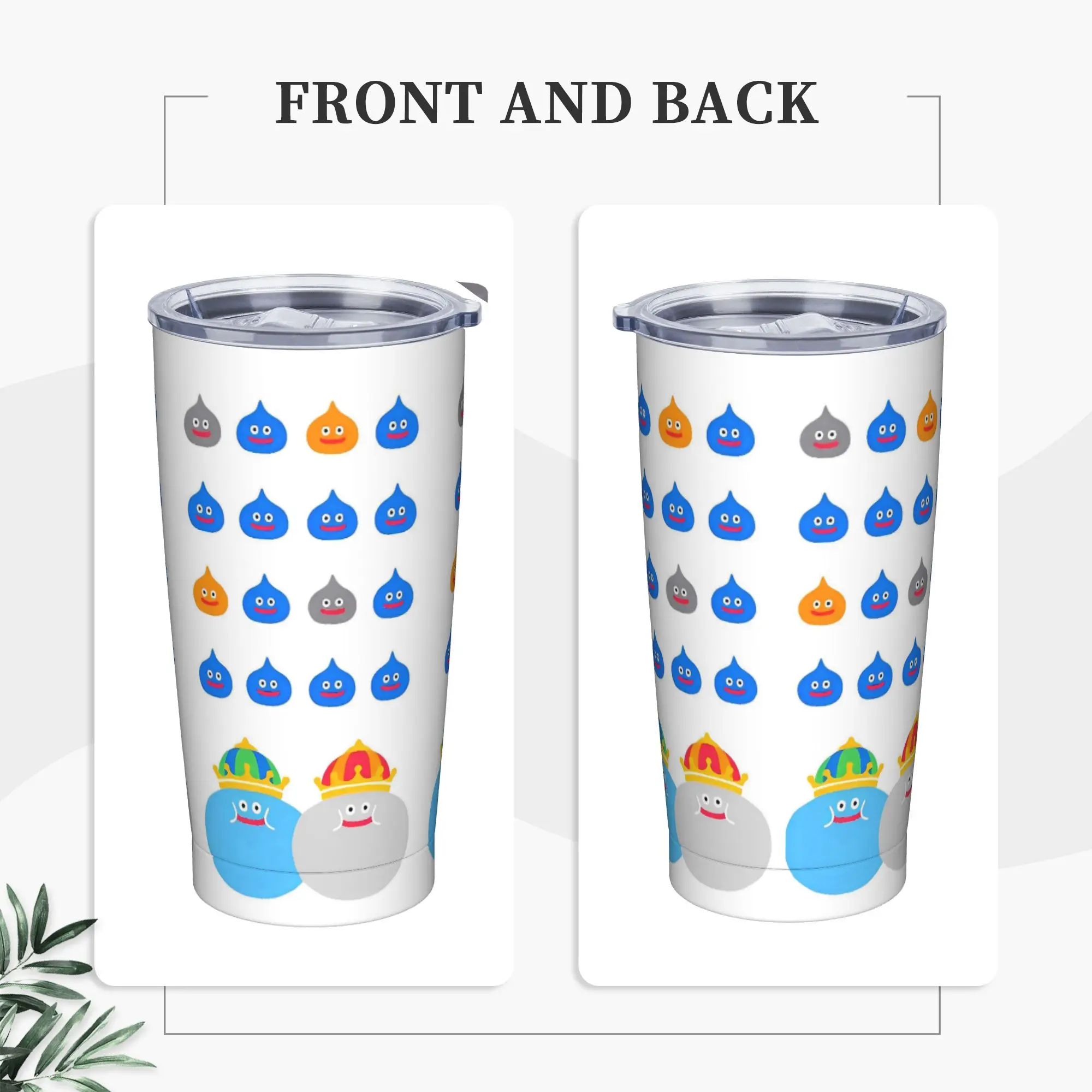 D-Dragon Quest Slime Tumbler  Cold and Hot Water Bottle Portable Stainless Steel Thermal Mug Custom Travelist Mugs Cup