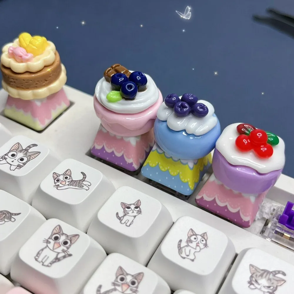 

Новые цветные кейкапы OEM-профиля, кастомизированные, в стиле Artisan Point, милые, из смолы, для механических клавиатур с крестообразным креплением, аксессуары
