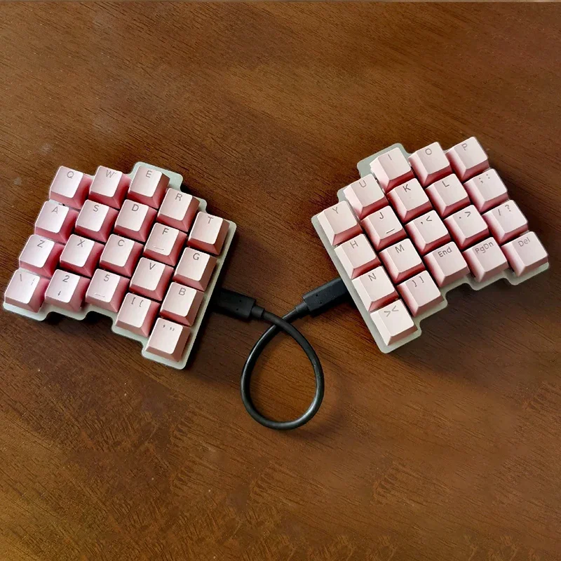 Imagem -02 - Ergonômico Personalizado Split Hot-swappable Teclado Estilo Atreus Faça Você Mesmo Teclado Mecânico Qmk Via Key-changing 40 Layout