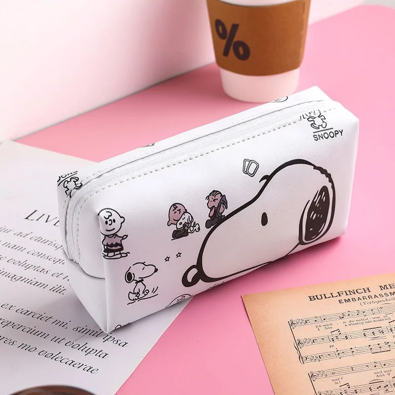 Anime Cartoon Snoopy Simple Fashionable Cute Pencil Case Girls Student Pencil Case Portable High-Looking Stationery Case