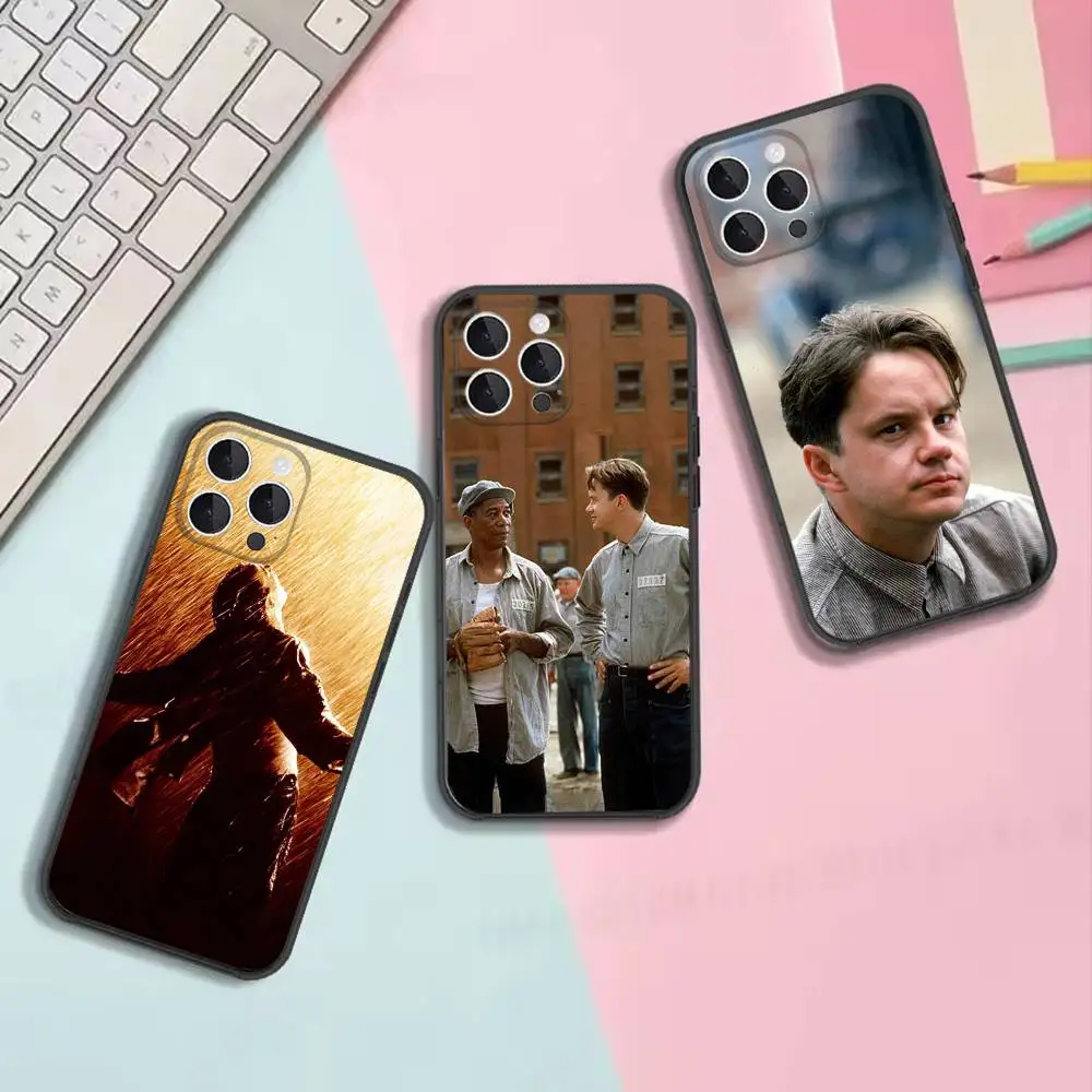 Coque de téléphone souple noire The Shawshank Redemption, compatible avec iPhone 11, 12, 13, 14, 15, 16, 17, Pro, Max, Plus, X, XS, SE4, Mini