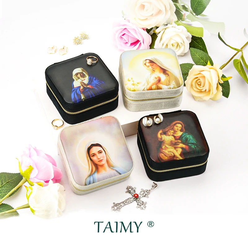 Factory Direct Sales Biblical Characters the Virgin Mary Custom Pattern Jewelry Box Support Custom Pictures Special Holiday Gift