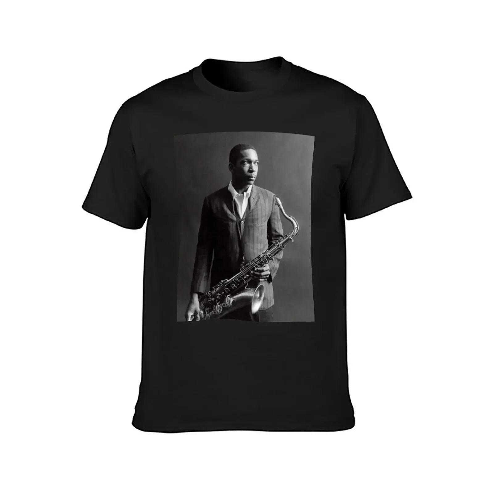 Camiseta de saxofonista John Coltrane para hombre, Camisetas estampadas de anime, ropa bonita vintage, camisetas blancas