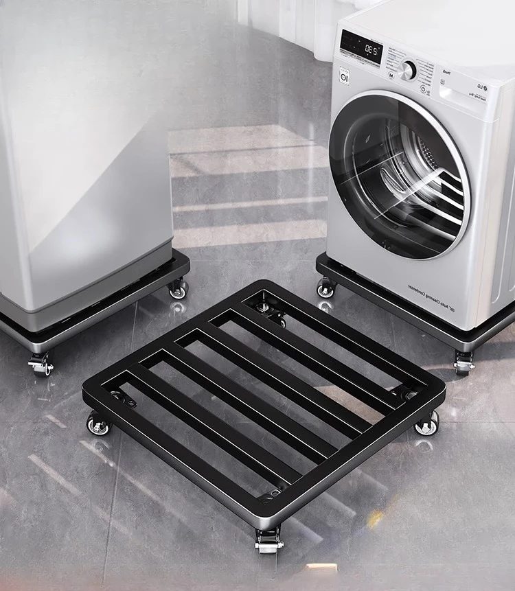 

Universal Appliance Riser Base with 360° Wheels Mobile Pedestal for Washing Machine & Refrigerator Non-Slip Storage Shelf