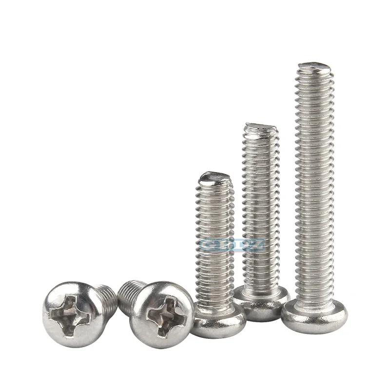 Vite a testa tonda a croce in acciaio inossidabile M6 304, resistente alla ruggine ad alta resistenza 2/5/10/20 pezzi, accessori hardware opzionali