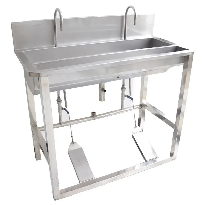 

hospital hand washing sink, disinfection sink, foot operated hand washing sink, supermarket foot operated