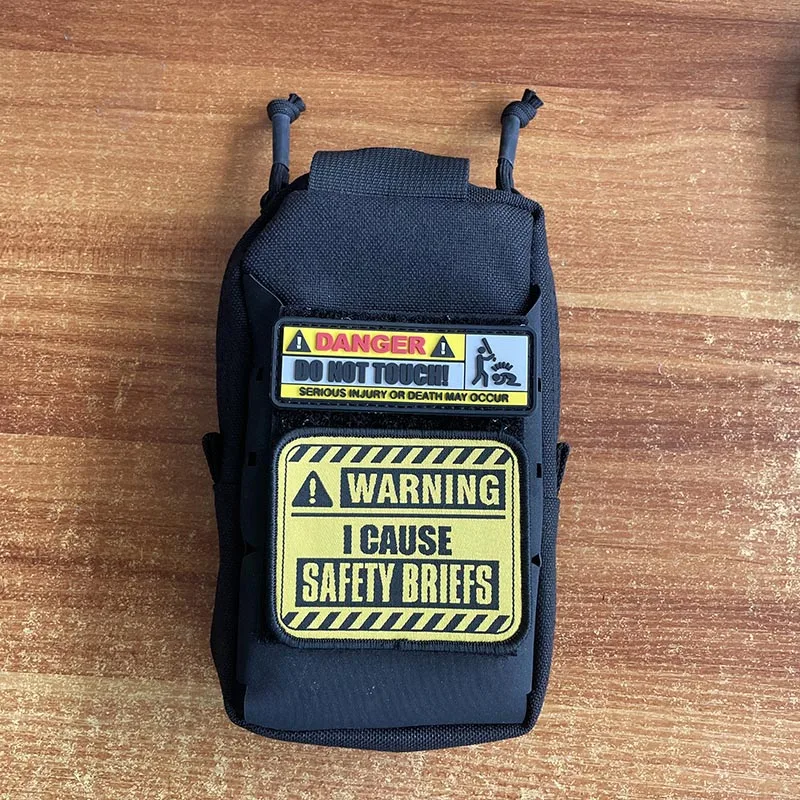 Warning,KEEP YOUR MOUTH SHUT,DANGER DO NOT TOUCH Tactical Emblem Clothes Applique Embroidery PVC Rubber Patches,Backpack Sticker