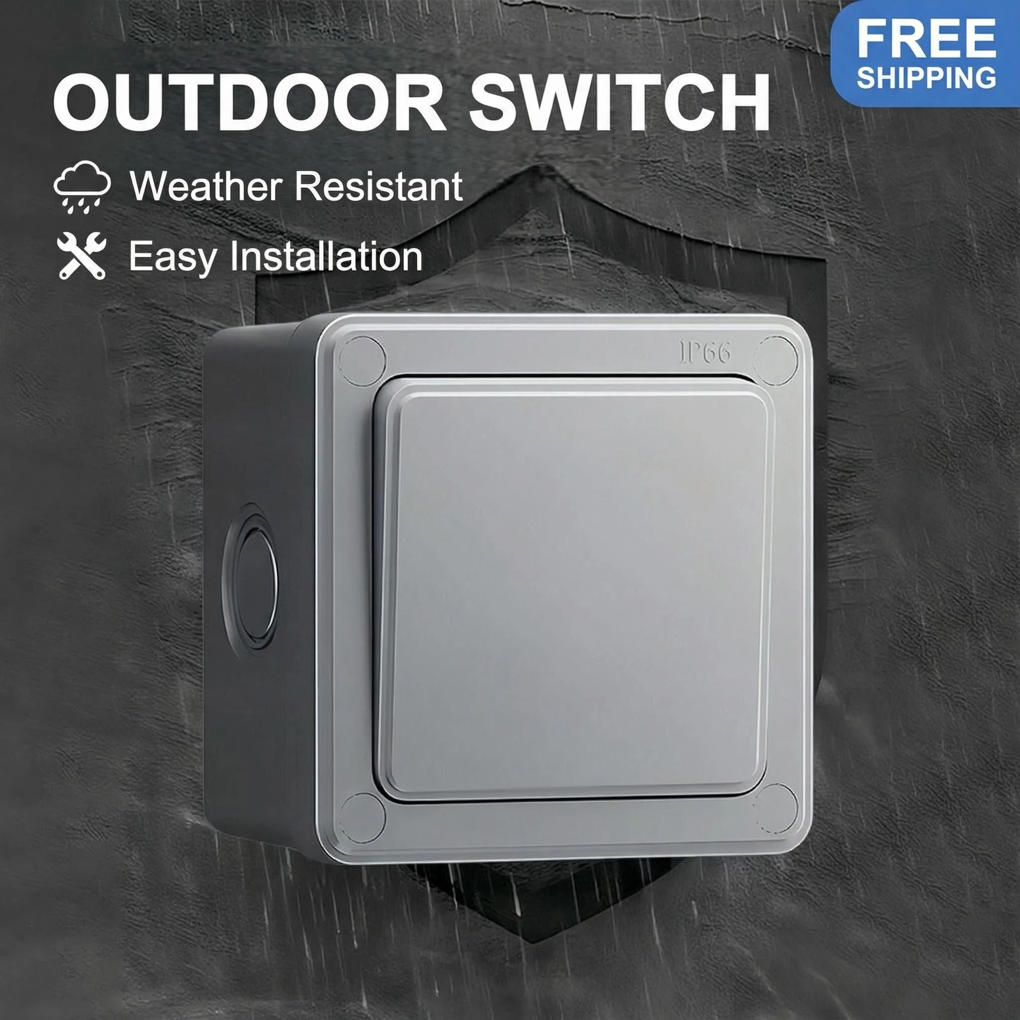 

86 Type Outdoor Wall Switch 1/2/3 Gang 16A IP66 Weatherproof Push Button Surface Mount Control Power Panel Switch