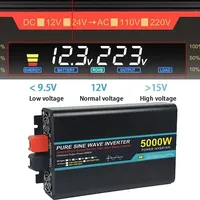Pure Sine Wave Inverter DC 12V 24V 48V To AC 220V 4000W 5000W Solar Power Frequency Converter 50hz Car Inverters Transformer