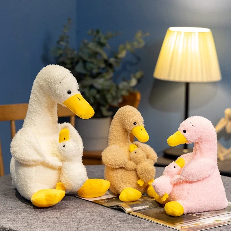 Creative Duck Doll Mother and Son Duck Plush Toy Stuffed Animal Plushies Toy Best Gift Kawaii Pillow Simulation Funny Room Decor