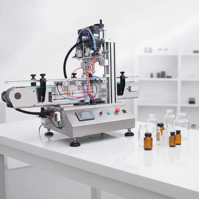 Semi-Automatic Perfume Sprayer Pump Cap Capping Machine Bottle Screwing with Plastic Motor for Essential Fragrances