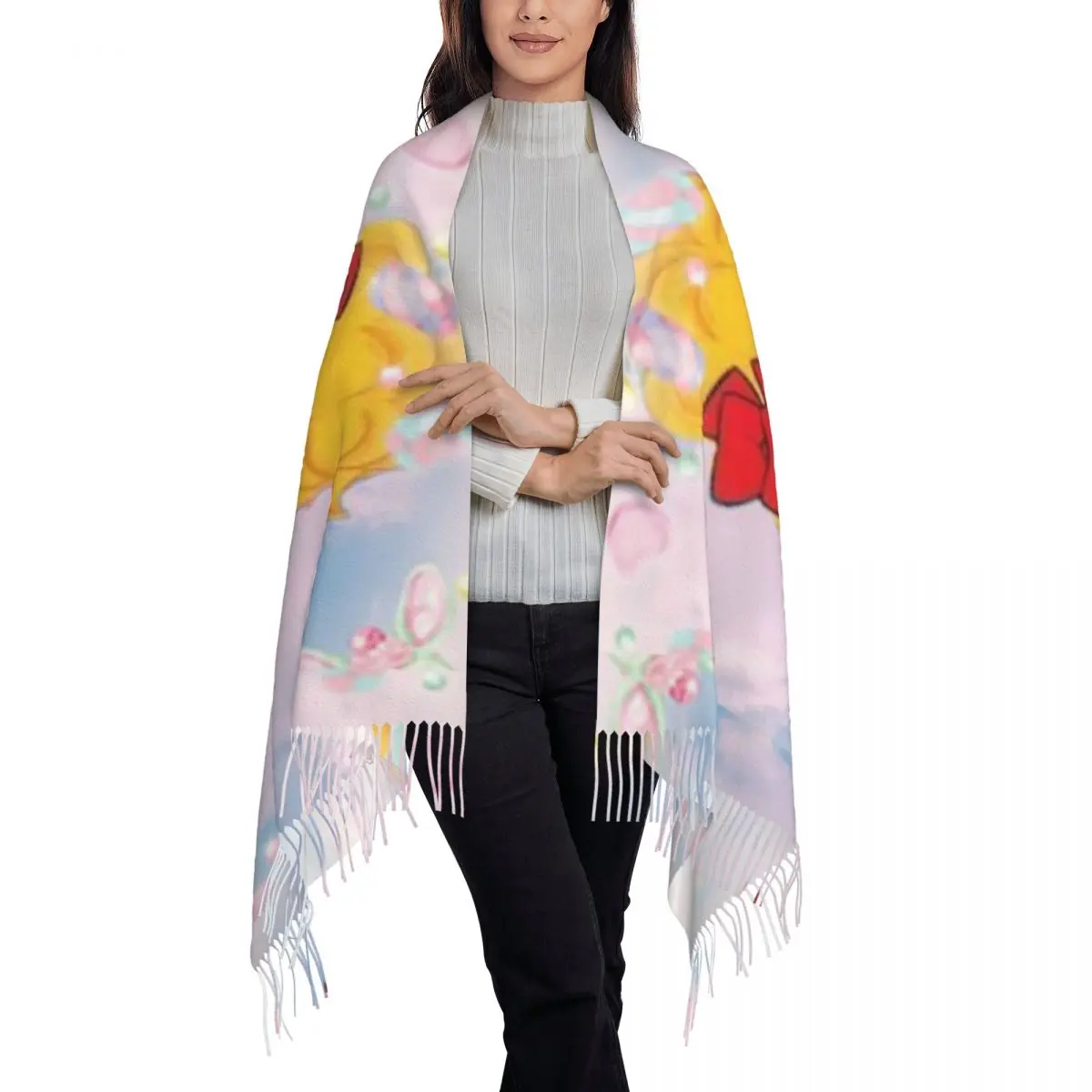 Candy Candy Anime Manga Scarf Tassel Scarves Women Soft Warm Shawls and Wraps Large Fall Winter Shawl Wrap