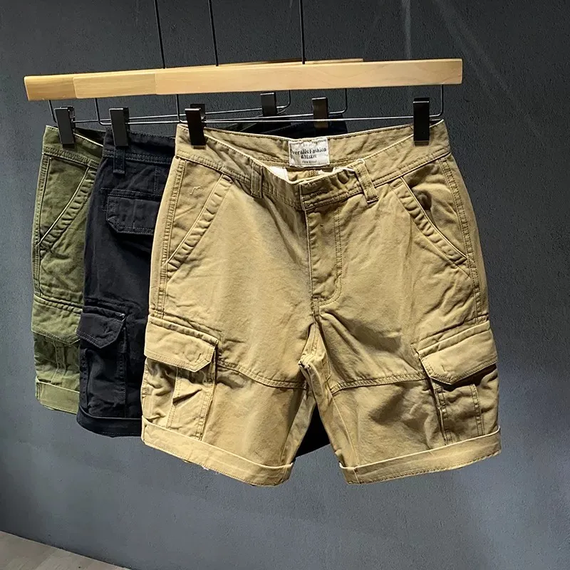 Trendy Casual Workwear Shorts Men's Summer Wear-Resistant Dirt-Resistant Five-Part Loose Straight-Cut Four-Part Pants