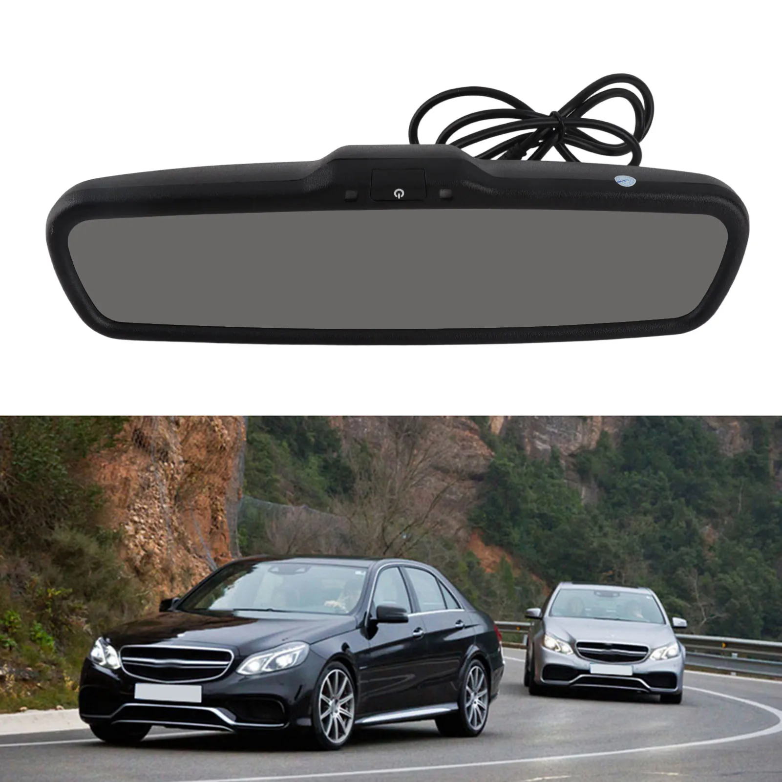 Rear View Monitor Rearview Mirror Monitor 4.3inch Car Rearview Mirror Auto Dimming Monitor With Bracket Black Rearview Monitor