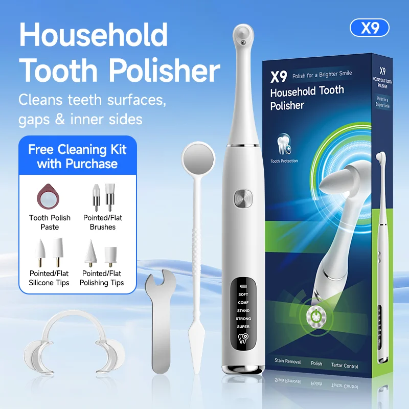 Electric Tooth Polisher Low Noise Dental Scaler Plaque Tartar Remover Tooth Cleaner Deep Cleaning Polishing Teeth Whitening Kit