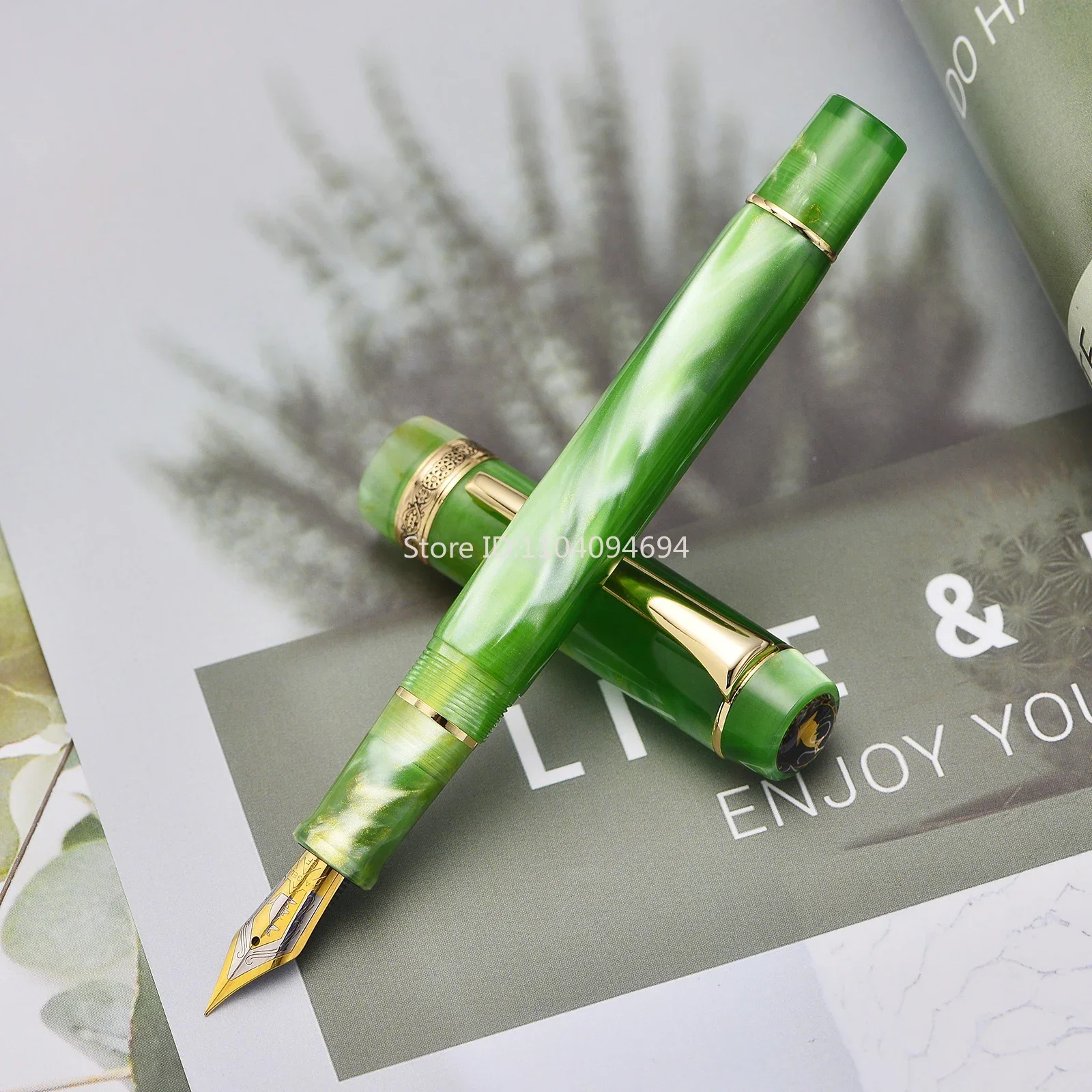 

Kaigelu 316A Celluloid Fountain Pen Beautiful Green Patterns Iridium EF/F/M Nib Pen Writing Office Business Ink Gift Pen