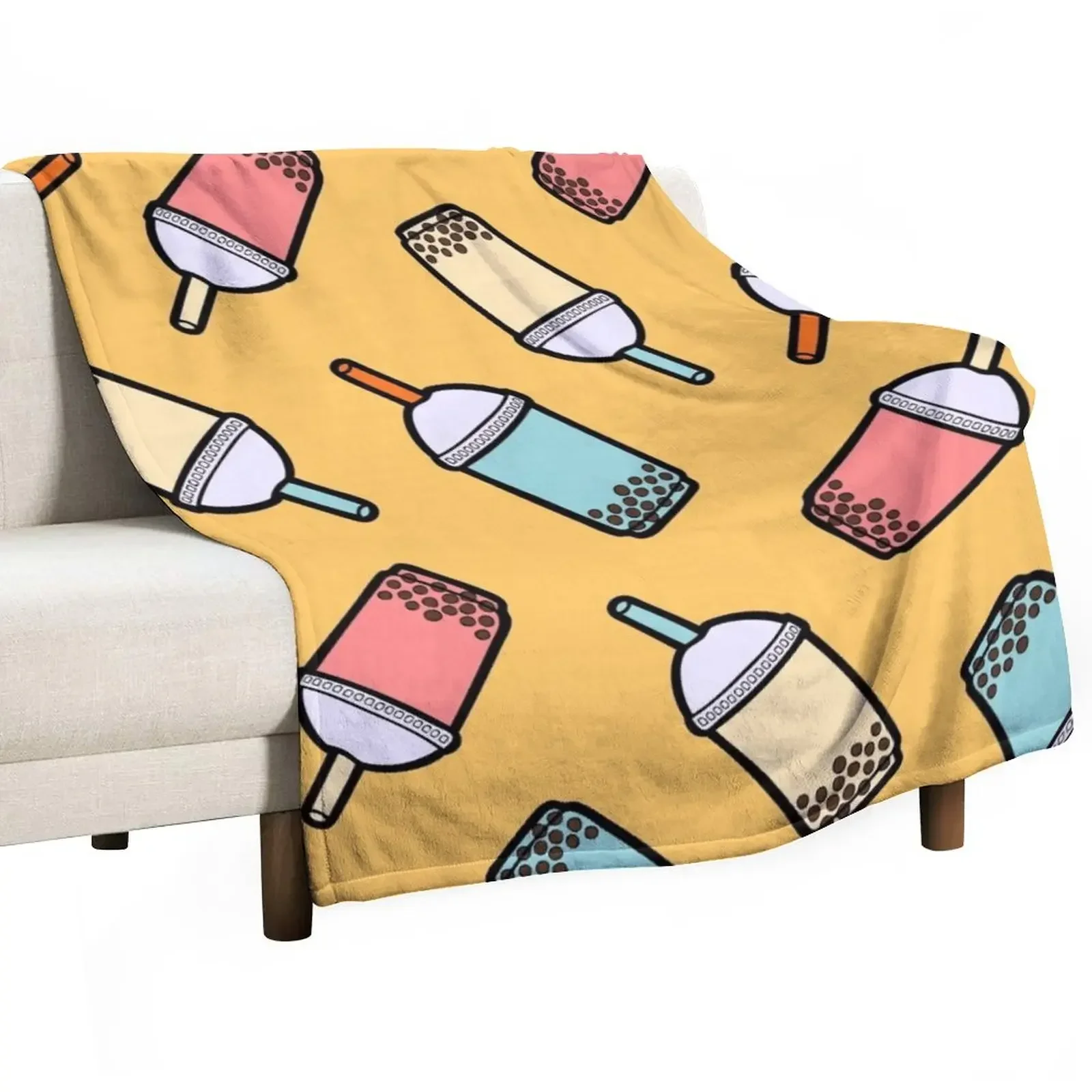 

Bubble Tea Pattern Throw Blanket Polar Baby blankets ands wednesday Blankets