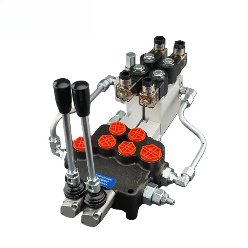 P80 2P80 High Flow 80L/min 80LPM Harvester Hydraulic Solenoid Valve Electrical Control Hydraulic Distributor 12v 24v