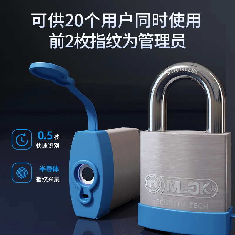 Fingerprint Padlock Intelligent Electronic Small Lock Password Waterproof Outdoor Induction Bold Large Door Household Keyless