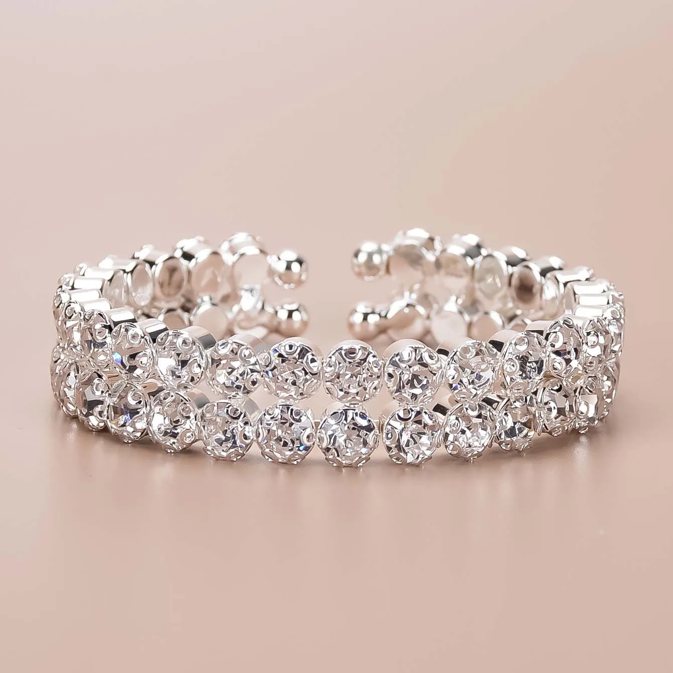 TREAZY New Double-layer Rhinestone Choker Necklace Round Flower Crystal Ins Trendy Neck Jewelry Statement Bridal Wedding Collar