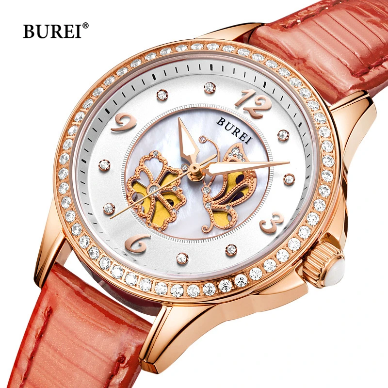 BUREI Brand Ladies Fashion Bracelet Watch Womens Luxury Waterproof Stainless Steel Quartz Wrist Watches for Women Montre Femme