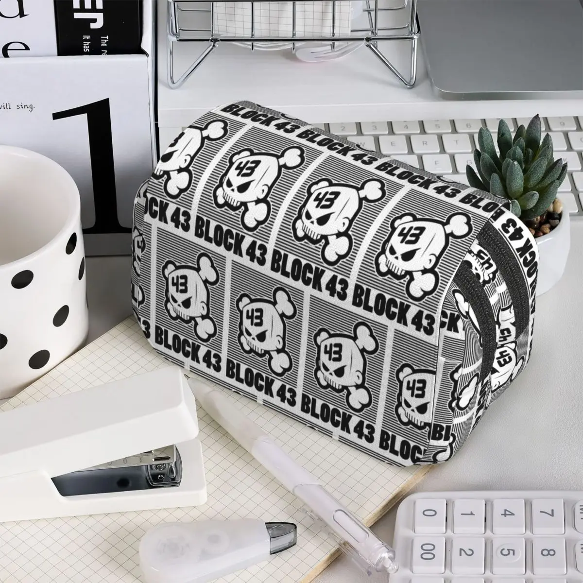 Ken Block Skull 43 Pencil Case for Students Gifts Pen Box Pencil Bag Stationery Supplies Pen Holder Bag