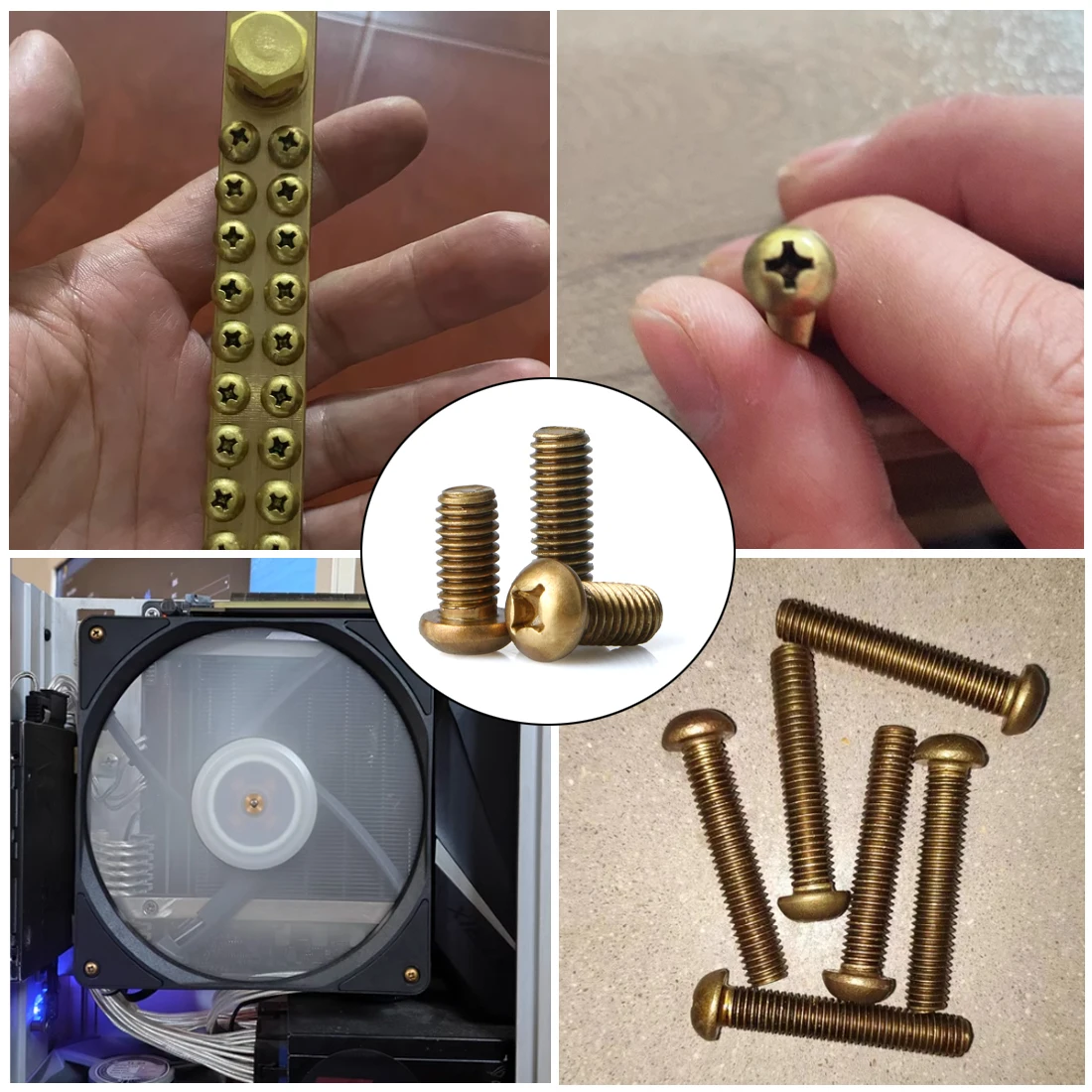 

M2 M3 M4 M5 M6 M8 Brass Phillips Machine Screws cross Round head thread bolt Copper Machine Screw for Electronics Furniture