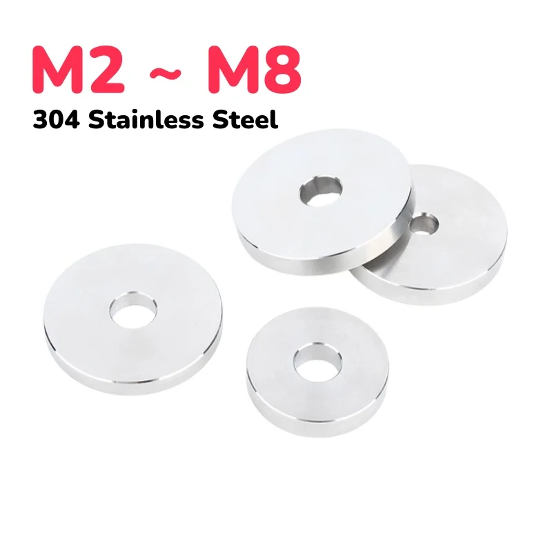 304 Stainless Steel M2 M3 M4 M5 M6 M7 M8 M8.6 Smooth Extra Thick Washers Enlarged Gasket Flat Washers Witthout Thread
